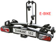PROUSER SG2 - Capacit 2 bici. Carico Max 60 Kg. Peso articolo 17 Kg.  in acciaio e alluminio. Portabici pieghevole.  Funzione reclinabile per l'apertura del bagagliaio. Interasse bici: qualsiasi misura fino a 1250 mm. Inclusa borsa. Prodotto non consigliato per e-bike biamortizzate (vedi VSVX2) 